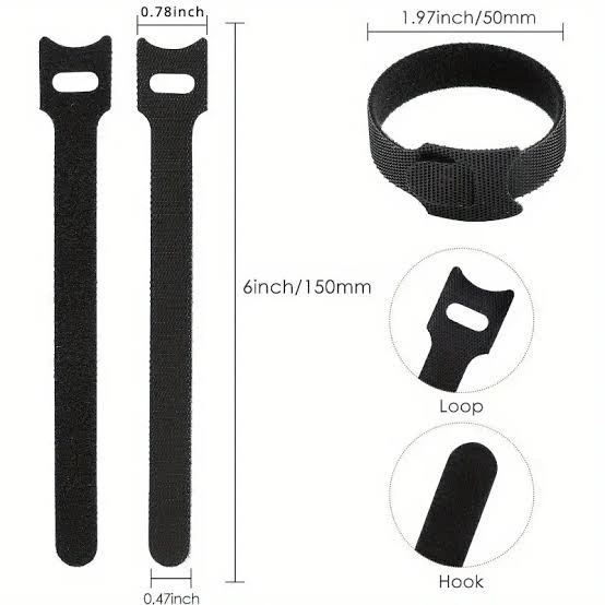 10'lu Cırt Cırtlı Kablo Düzenleyici Seti - 15cm