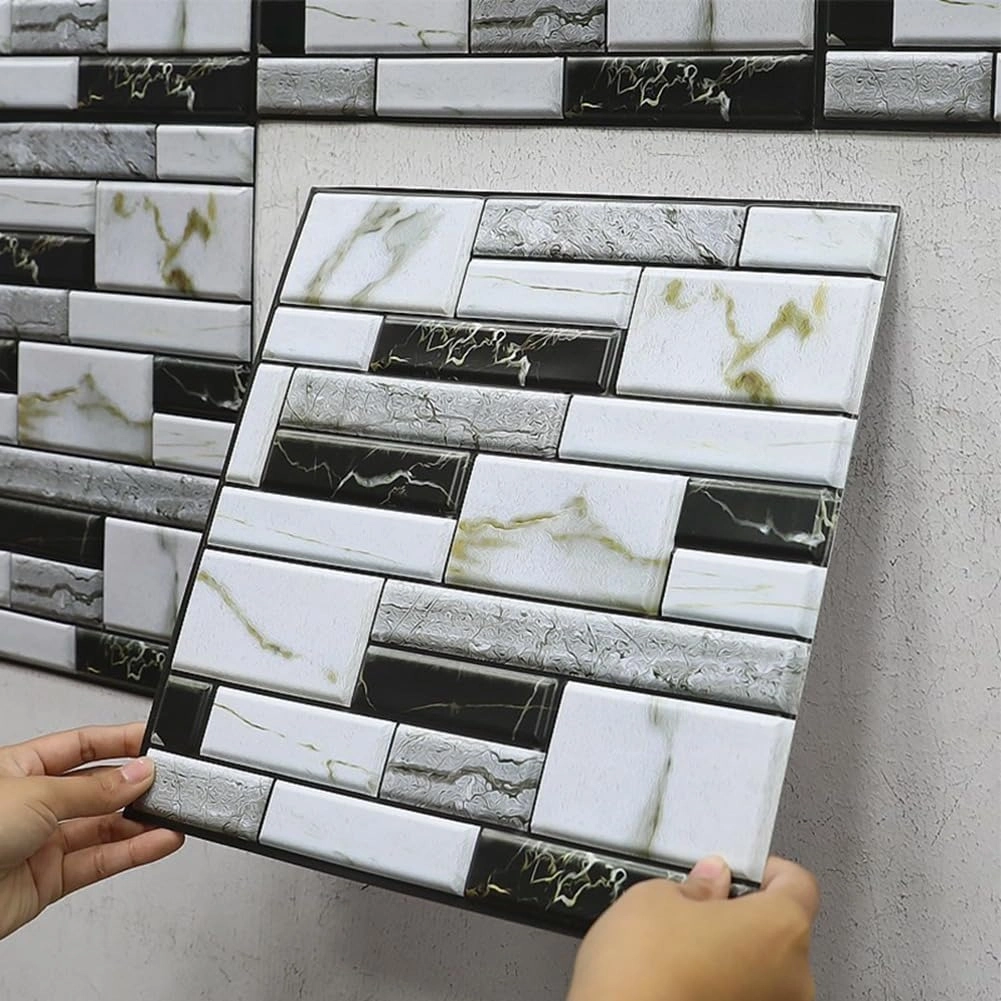 3d Mermer Görünümlü Kendinden Yapışkanlı Duvar Sticker