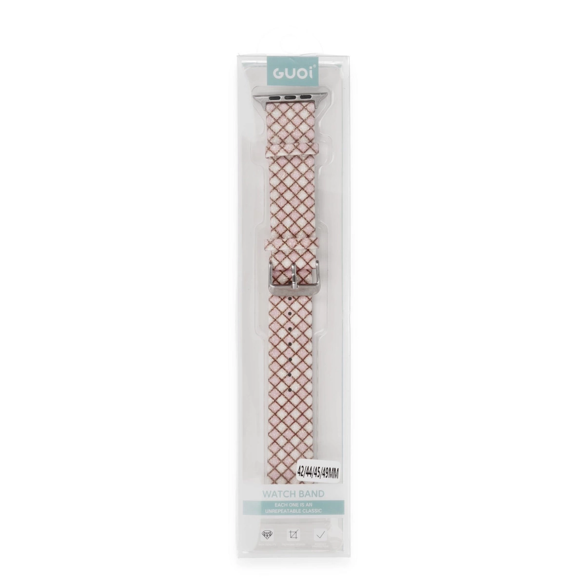 Watch 38mm Karo Motif Kordon - Pembe