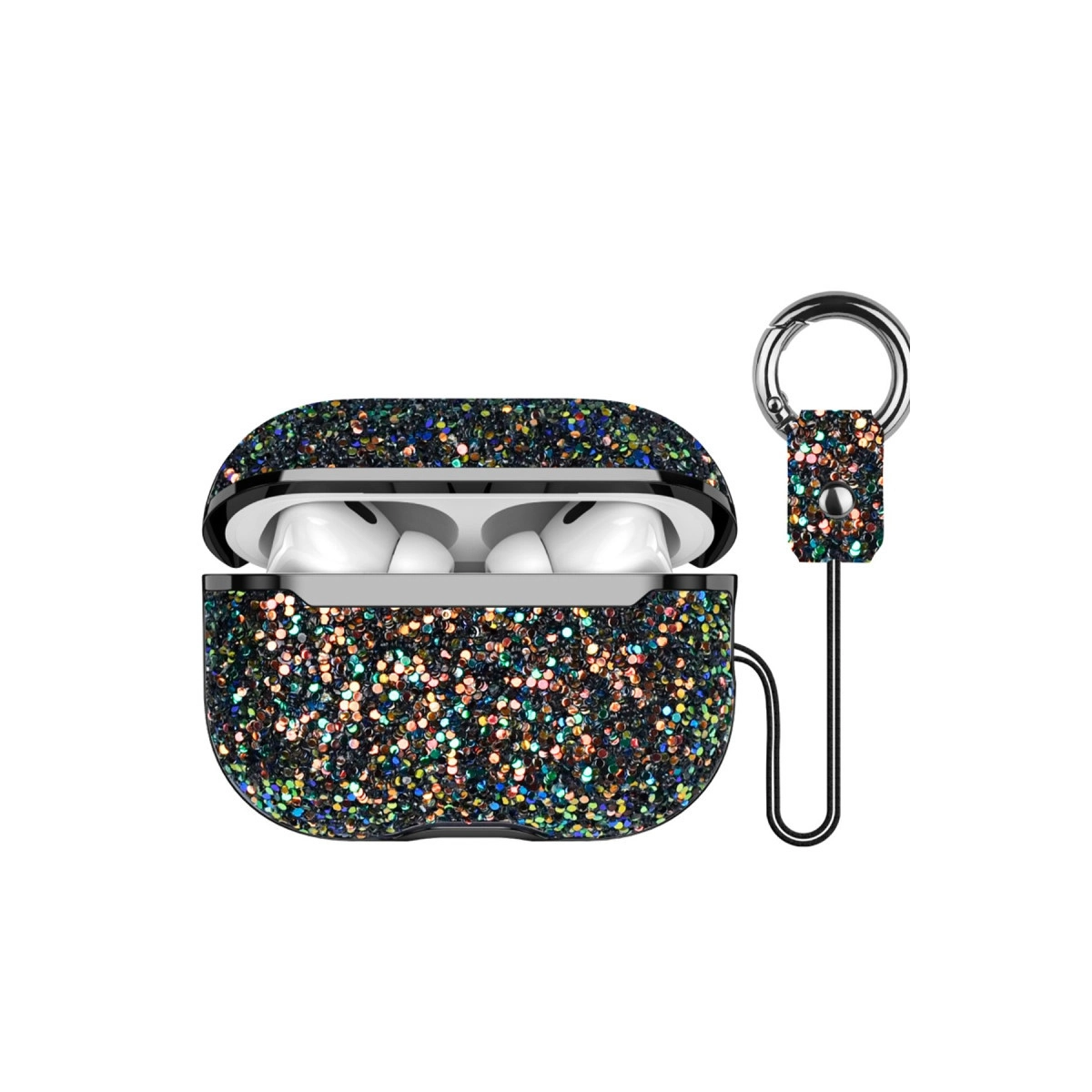 Onegif  Airpods 3 (3.nesil) Bright Simli Airpods Kapak - Siyah