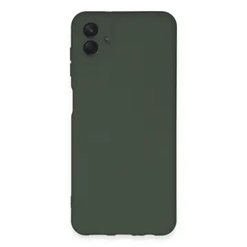 Samsung Galaxy A04e Kılıf Nano İçi Kadife Silikon - Koyu Yeşil
