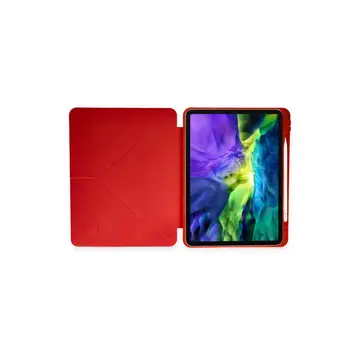 Samsung Galaxy T737 Tab S7 Fe 12.4 Kılıf Kalemlikli Mars Tablet Kılıfı - Kırmızı