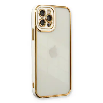 İphone 12 Pro Kılıf Liva Lens Silikon - Beyaz