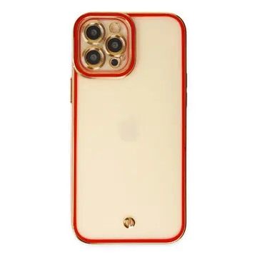 İphone 12 Pro Kılıf Liva Lens Silikon - Kırmızı