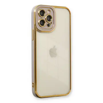 İphone 12 Pro Kılıf Liva Lens Silikon - Lila