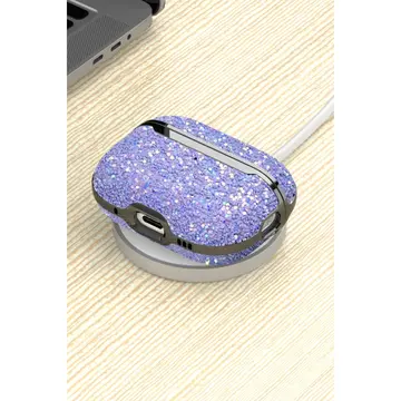 Onegif  Airpods Pro 2 (2.nesil) Bright Simli Airpods Kapak - Derin Mor