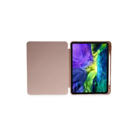 Samsung Galaxy T870 Tab S7 11 Kılıf Kalemlikli Mars Tablet Kılıfı - Rose Gold