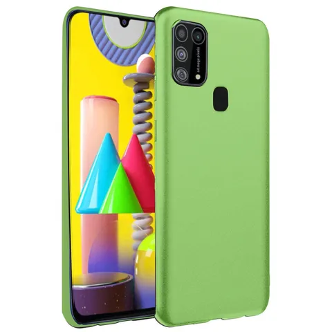 Samsung Galaxy M31 Kılıf Nano İçi Kadife Silikon - Yeşil